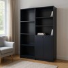 HomeRoots Set of Two 71" Black Bookcase With Two Doors - 2 of 4