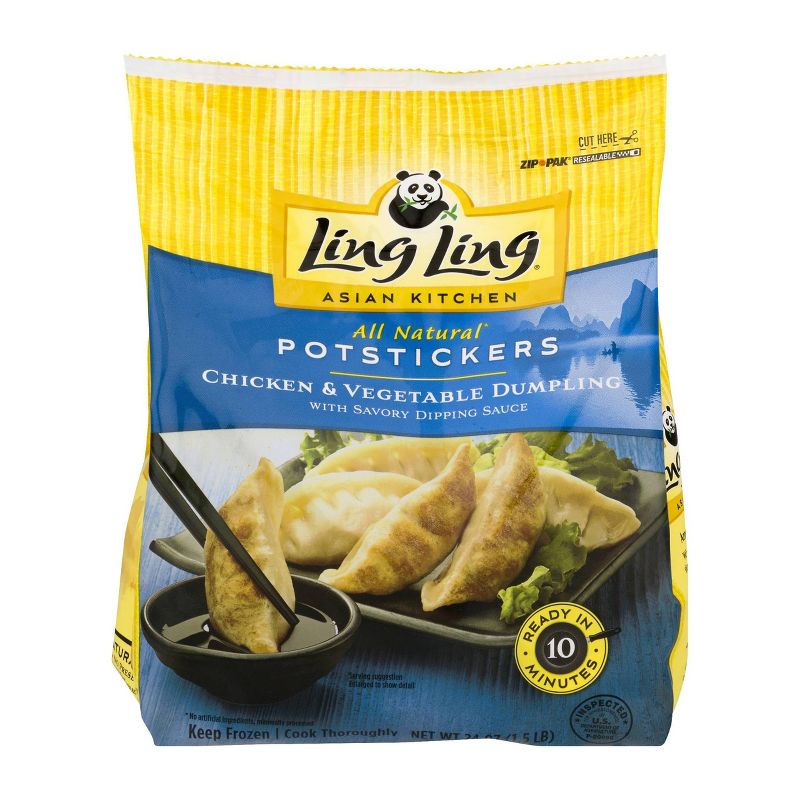 Ling Ling Asian Kitchen Frozen Chicken &#38; Vegetable Potstickers - 24oz, 1 of 8