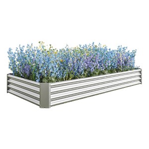 Cesicia 7.6x3.7x0.98ft Raised Garden Bed for Flower Planters, Vegetables Herb, Black - 1 of 4