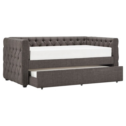 Darlington Tufted Bed - Twin With Trundle - Charcoal - Inspire Q : Target