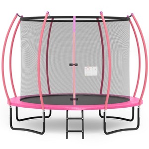 BestMassage Trampoline 8FT/10FT/12FT/14FT  Round Outdoor Trampolines with Safety Enclosure Net Safe ASTM Certified Family Fun for Kids and Adults - 1 of 4