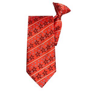 Jacob Alexander Men's Christmas Star Diagonal Stripe with Dots Pre-Tied Clip-On Neck Tie - 1 of 2