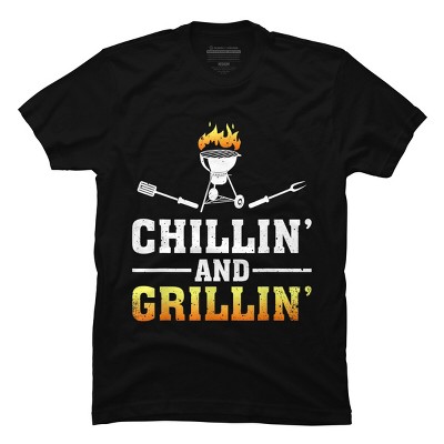 Men's Design By Humans Chillin' and Grillin' By natasashoppu T-Shirt