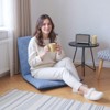 Portable folding floor chair with back support: 6 adjustable positions, for reading, gaming, meditation - 2 of 4