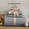 King Quilt Set, Ultra Soft, Lightweight All - Season, Grey Summer Bedspread, 106x96 Inch, 2 Pillow Shams - 4 of 4