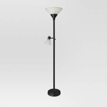 Mother Daughter Torchiere Floor Lamp with Glass Shade - Threshold™