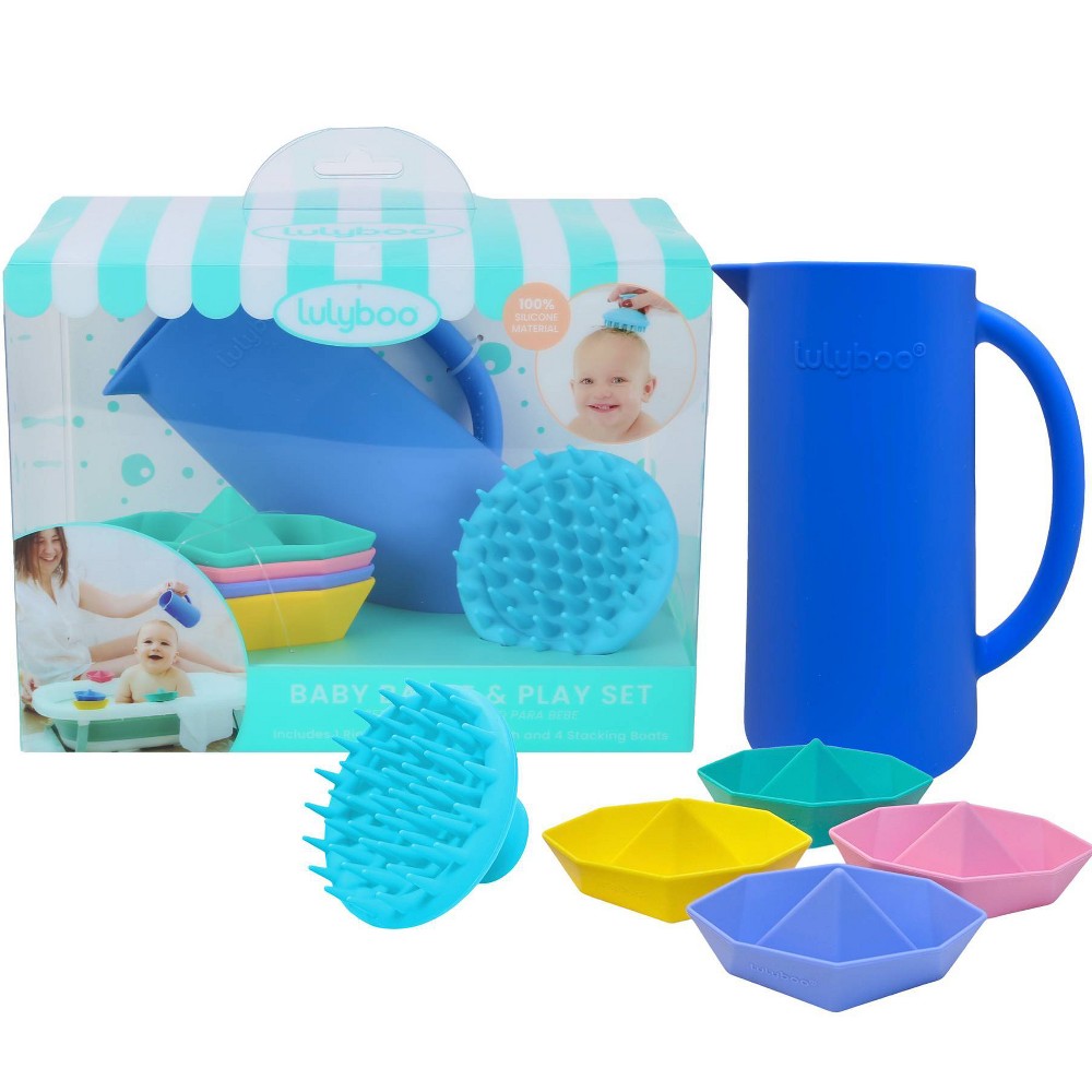 Photos - Bath Toy Lulyboo Silicone Baby  Gift Set - Brights - 6pc 