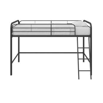 Costway Twin Size Loft Bed w/ Desk & Shelf 2 Ladders & Guard Rail for Kids  Teens Bedroom Brown/Grey/White 