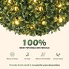 2 Pcs 16" Artificial Boxwood Topiary Balls with LED Lights in White Urn Base, Outdoor Indoor Decorative Faux Plants - 2 of 4