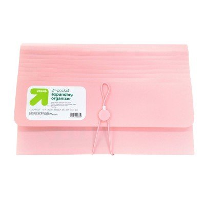 24 Pocket Expanding File Folder Organizer Legal Size Blush - up & up™