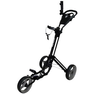 QWIK-FOLD 3 Wheel Push Pull Golf Cart - Foot Brake - ONE Second to Open & Close - 1 of 4