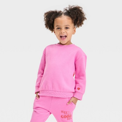 Toddler Girls' Fleece Crewneck Sweatshirt - Cat & Jack™ Pink