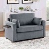 47.2" Twin Size Corduroy Sleeper Sofa with Foldable Mattress, Multi-Function Pull Out Sofa Bed for Guest Room or Small Apartment–The Pop Home - 2 of 4