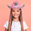 Zodaca 4-Pack Pink Cowboy Hats for Girls - Felt Cowgirl Hats for Costume, Dress Up Party (One Size Fits All) - 2 of 4