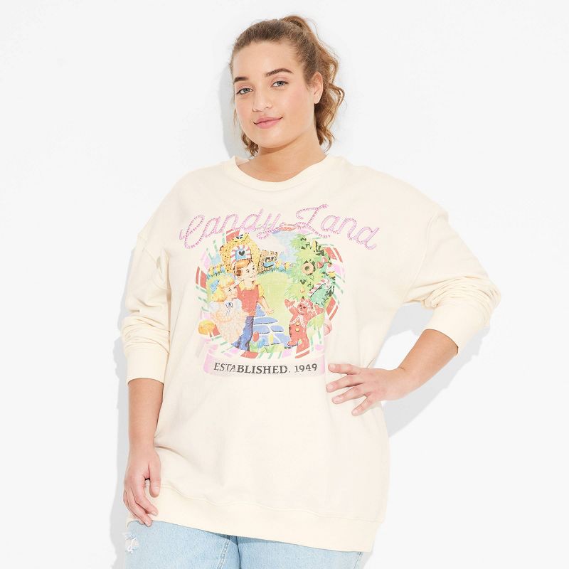 Women's Candy Land Graphic Sweatshirt - Ivory, 1 of 4