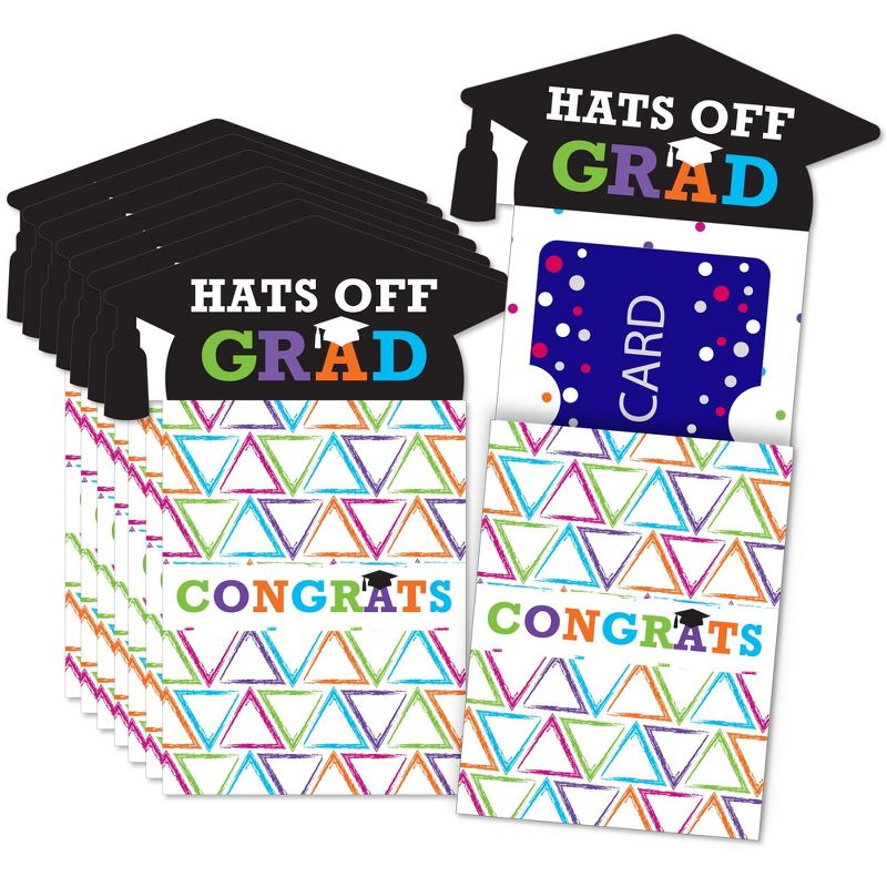 Big Dot of Happiness Hats Off Grad - Graduation Party Money and Gift Card Sleeves - Nifty Gifty Card Holders - Set of 8, 1 of 9