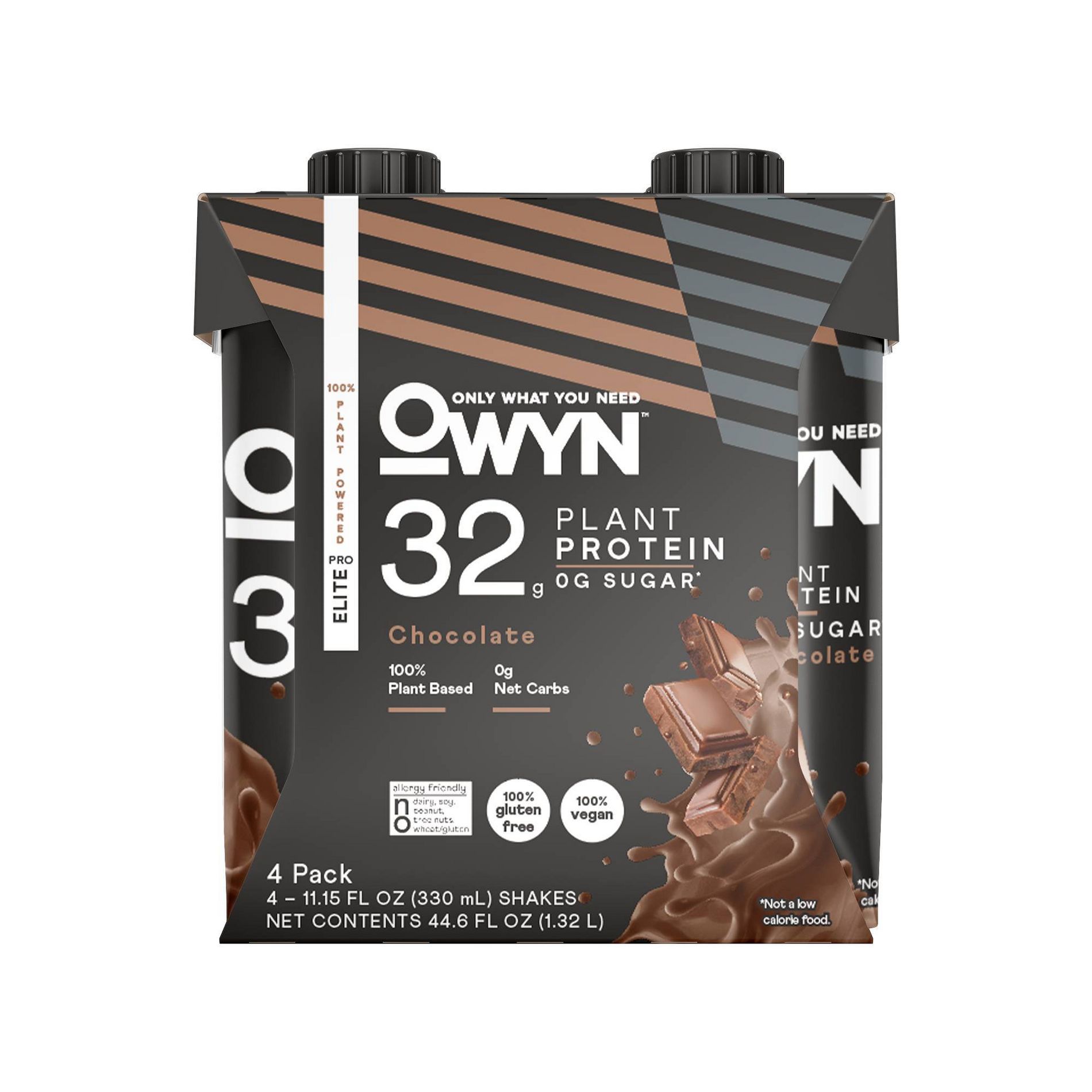 OWYN Pro Elite 32g Dairy Free Protein Shake - Chocolate - 4ct