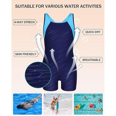 Charmo Girls Boyleg One Piece Swimsuit Athletic Bathing Suit Competitive Swimwear Black Size 13-14 Years — фото 2