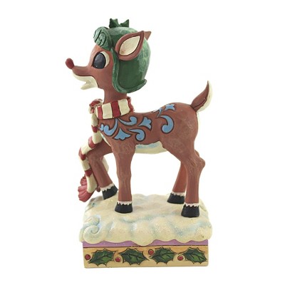 Jim Shore 6.75" Rudolph In Aviator Hat/Scarf Flying Red-Nosed Reindeer  -  Decorative Figurines