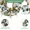 6 Feet Christmas Garland,Silver and White Lighted Xmas Garland with Lights, Balls, Snowflake,Ribbon Bow for Front Door Fireplace Indoor Outdoor Decor - 3 of 4