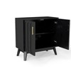 TiramisuBest Modern Walnut Fluted Sideboard Cabinet with Adjustable Shelves, Buffet Storage Cabinet for Living, Entryway, Kitchen,Black - 2 of 4