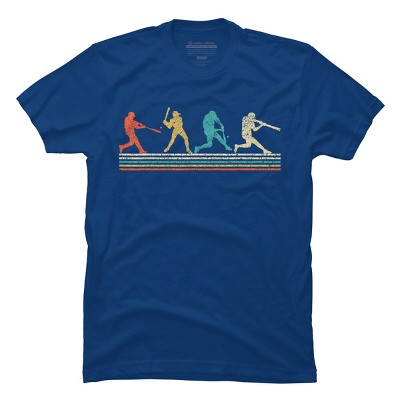 Men's Design By Humans Vintage Distressed Baseball Swing By LuckyCharm99 T-Shirt