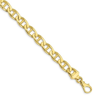 Black Bow Jewelry 8.5mm 10K Yellow Gold Solid Anchor Link Chain Bracelet