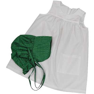 The Queen's Treasures Child-Size Little House Prairie Apron & Bonnet Set