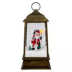Northlight 13.5" LED Lighted Snowing Musical Santa Christmas Lantern