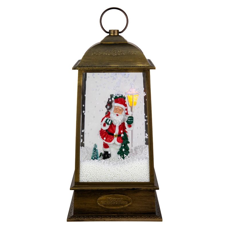 Northlight 13.5" LED Lighted Snowing Musical Santa Christmas Lantern, 1 of 5