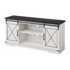 59 Inch TV Stand for TVs Up to 65 Inch, Farmhouse Wood Entertainment Center with Sliding Barn Doors with Adjustable Shelves & Open Compartment - 2 of 4