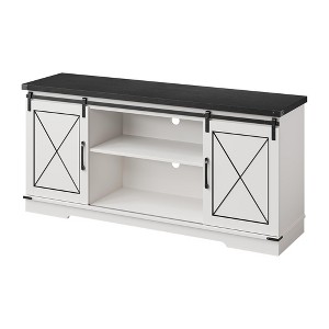 Farmhouse TV Stand 65+ inch, Sliding Barn Doors and Storage Cabinets - 1 of 4