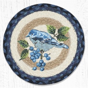 Earth Rugs Spring Bluebird Decorative Printed Round Trivet 10" Rustic Accent - 1 of 3