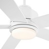 Casa Vieja 52" Grand Palm Modern Indoor Outdoor Ceiling Fan 5 Blade LED Light Remote Control Matte White Finish Wood Blades Bedroom Patio Damp Rated - 3 of 4