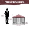 Outdoor Pet Cage Dog Kennel with Metal Gate and Roof, Heavy Duty Hexagonal Dog Kennel (4.9x4.9x3.6FT) - 3 of 4