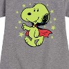 - Peanuts - Vampire Snoopy Stars Graphic Short Sleeve Fleece Dress - 2 of 4