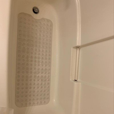Tranquilbeauty 35 X 16 White Rectangular Non-slip Diamond Cut Bath Mat  With Suction Cups : Target