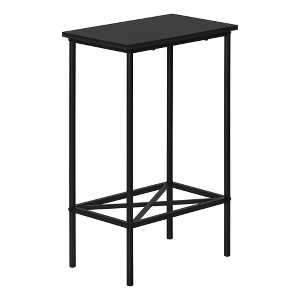 Monarch Specialties Accent Table Side End Narrow Small 2 Tier Living Room Bedroom Metal Laminate Black Contemporary Modern - 1 of 4