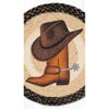 Earth Rugs Cowboy Hat & Boot Printed Round Jute Trivet 10" Rustic Hot Pad - 3 of 3