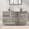 Emma and Oliver 5 Drawer Storage Dresser with Cast Iron Frame, Wood Top, and Easy Pull Fabric Drawers with Wooden Handles - 4 of 4