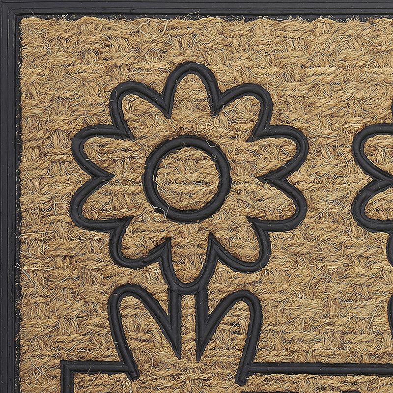 Kate Aurora Key West Welcome Daisies Coir Bristled Outdoor All Season Welcome Mat With Rubber Trim - 18"x30", 2 of 5