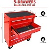 Rolling Tool Chest with Wheels, 5 Drawer Lockable Toolbox, Heavy Duty Steel Tool Cabinet with Key, Craftsman Storage Cart for Garage/Workshop, Red - 2 of 4