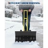 COZONY Heavy Duty Snow Shovel with Wheels, Metal Snow Pusher with Angled Blade & Adjustable Handle for Driveway, Sidewalk, Pavement & Doorway - 3 of 4