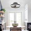 DAKAFUL 16" Wide Modern Flush Mount Ceiling Fan With LED Light & Remote, Crystal, Black, White Ceiling Fan - 4 of 4