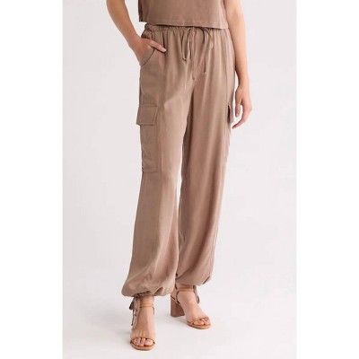 Women's High Waist Drawstring Cargo Pants - Blu Pepper