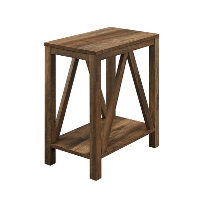 Taylen A Frame Farmhouse Open Storage Side Table - Saracina Home