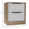 Gulches Nightstand , End Table, Side Table Two Drawers, Metal Handle -White / Pine - 4 of 4