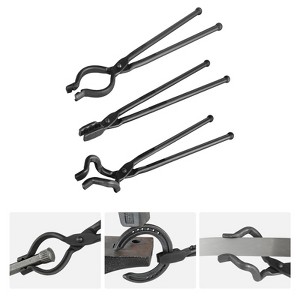 VEVOR Blacksmith Tongs, 18” 3 PCS, V-Bit Bolt Tongs, Wolf Jaw Tongs and Z V-Bit Tongs, Carbon Steel Forge Tongs with A3 Steel Rivets - 1 of 4