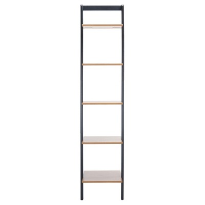 Allaire 5-Tier Natural/Charcoal Wood Ladder Etagere