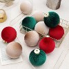 12ct Christmas Balls Ornaments Decor Set, Cloth Wrapped Xmas Balls Hanging Tree Ornaments for Christmas Tree Wreath Garland, 3.15in - 3 of 4